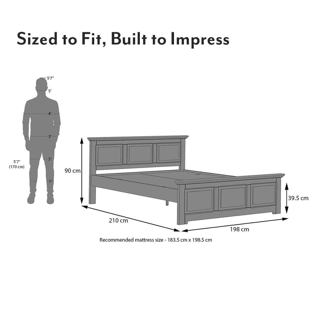 Alexandra King Size Bed Without Storage In American Walnut Finish