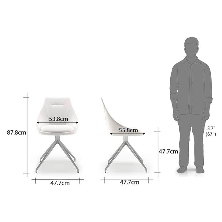 Doris Leatherette Accent Chair in White Colour