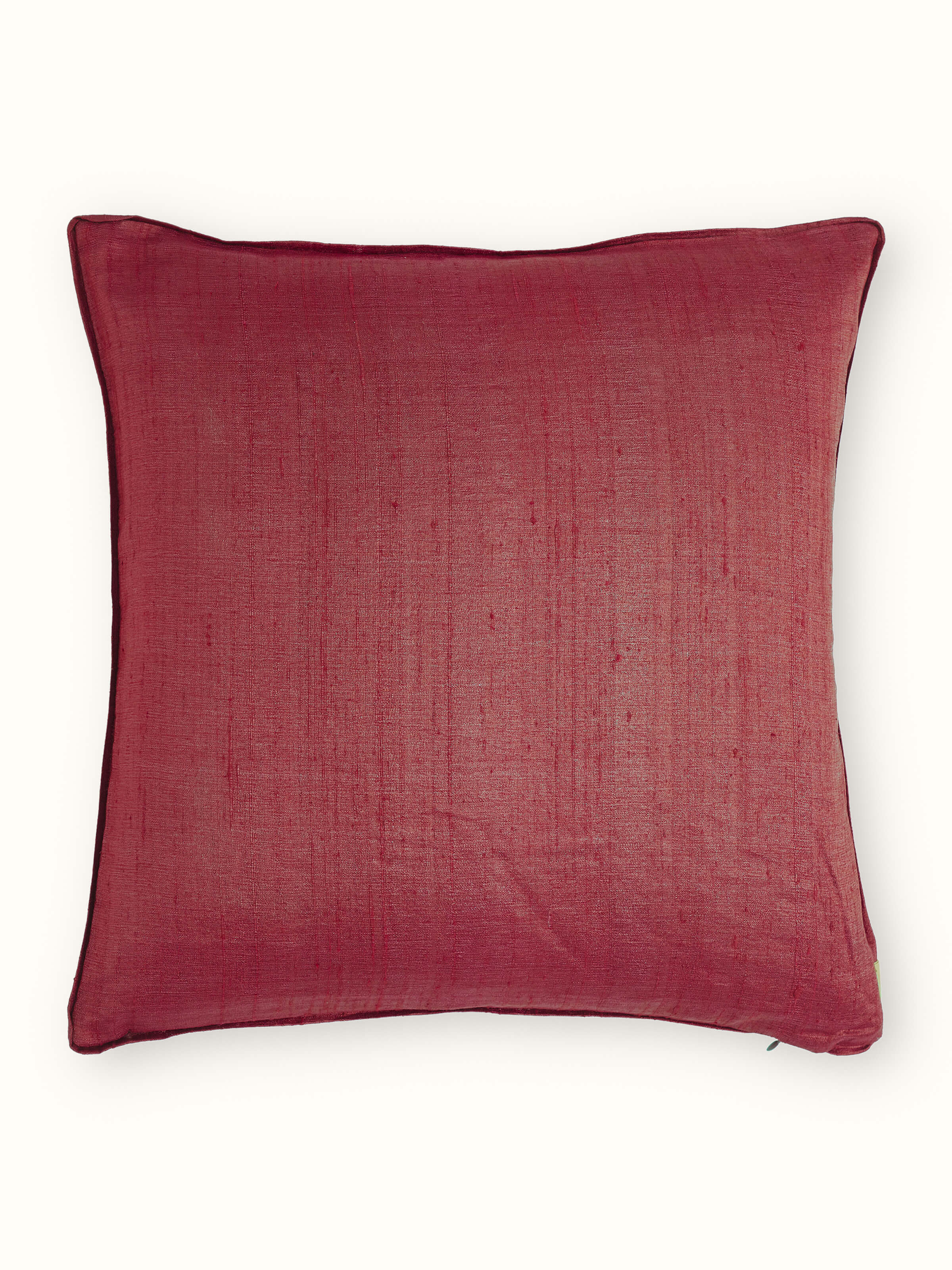 Alankar Maroon Buti Silk Zardozi Hand Embroidered Cushion Cover