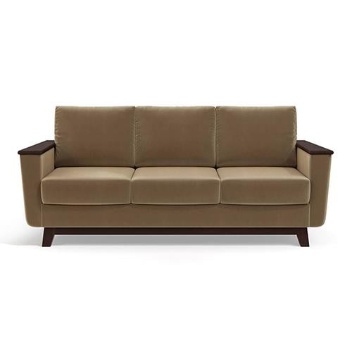 Corby Luxe 3 Seater Fabric Sofa in Fawn Velvet Colour