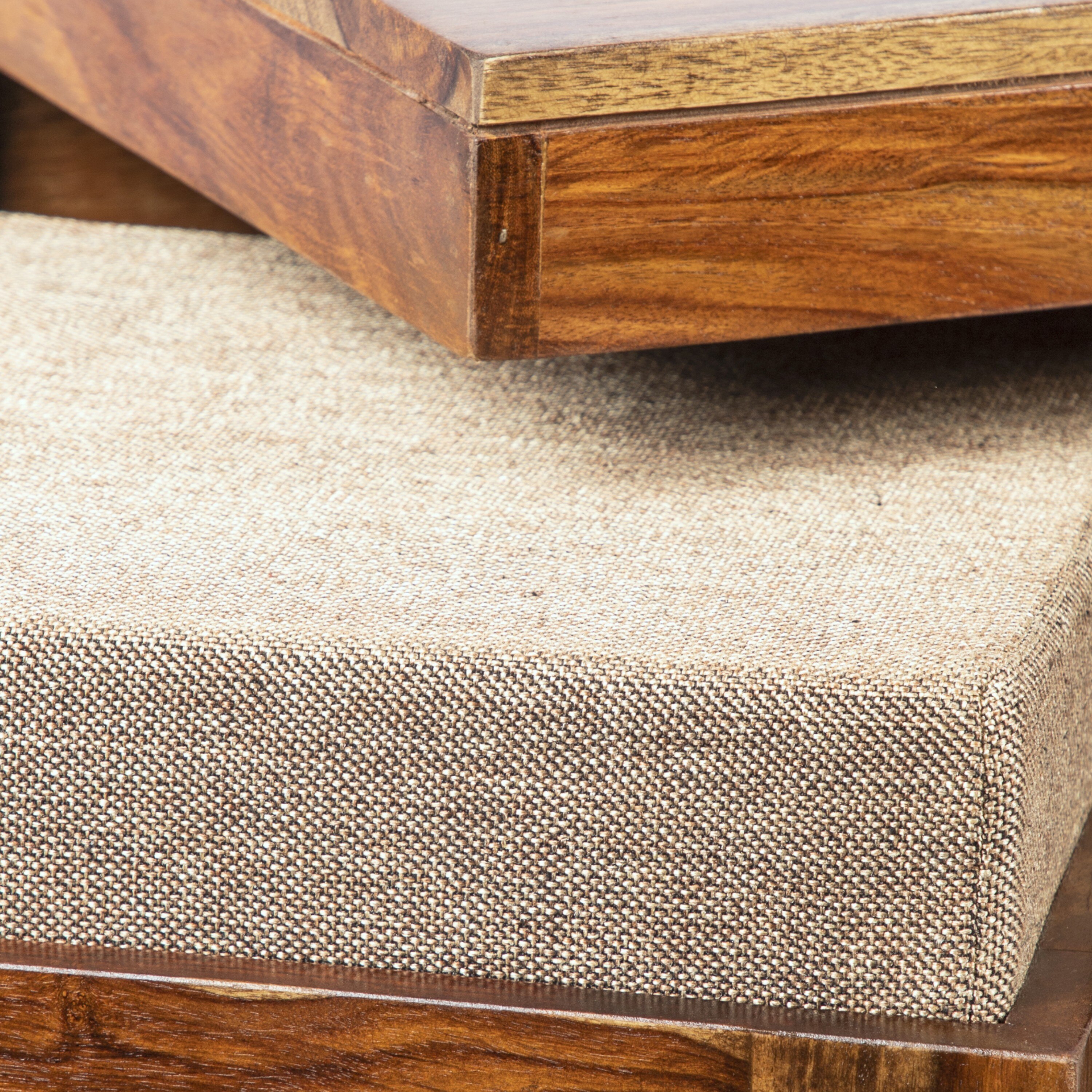 Blane Sheesham Wood 4 Seater Coffee Table Set In Teak Finish