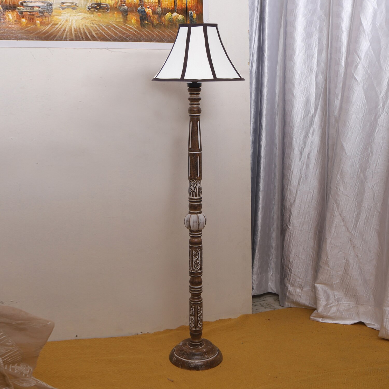 Devansh Wooden Floor Lamp
