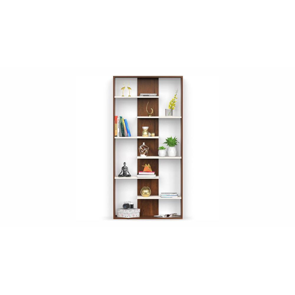 Maxelle Engineered Wood Bookshelf with Shelves Brown Maple & White