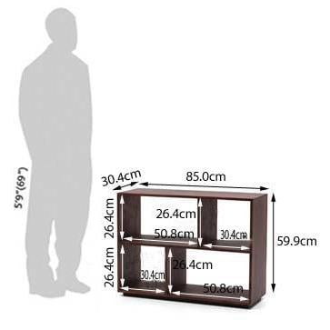 Tetris Solid Wood Bookshelf in Walnut Finish