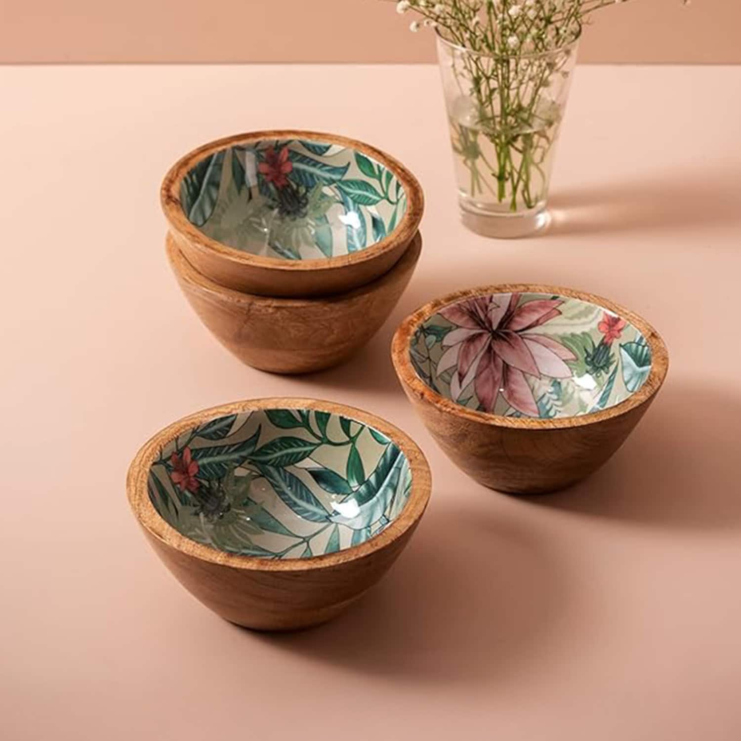 Elysian Tropical Mango Wood Bowl Set Of 4