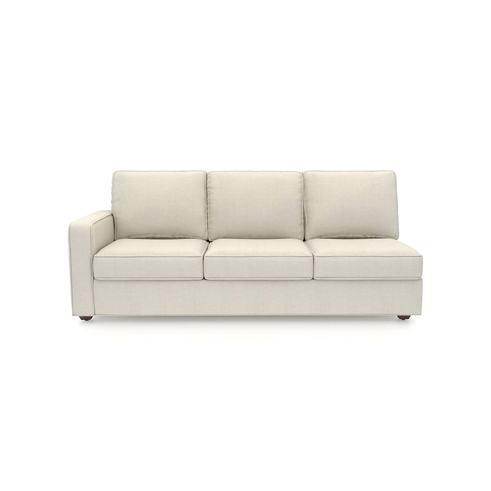 Apollo Compact Sofa (Colour : Pearl, Cushion : Hard, Back Type : Regular, Seating Capacity : Right Aligned 3 Seater + Right Aligned Chaise + Ottoman)