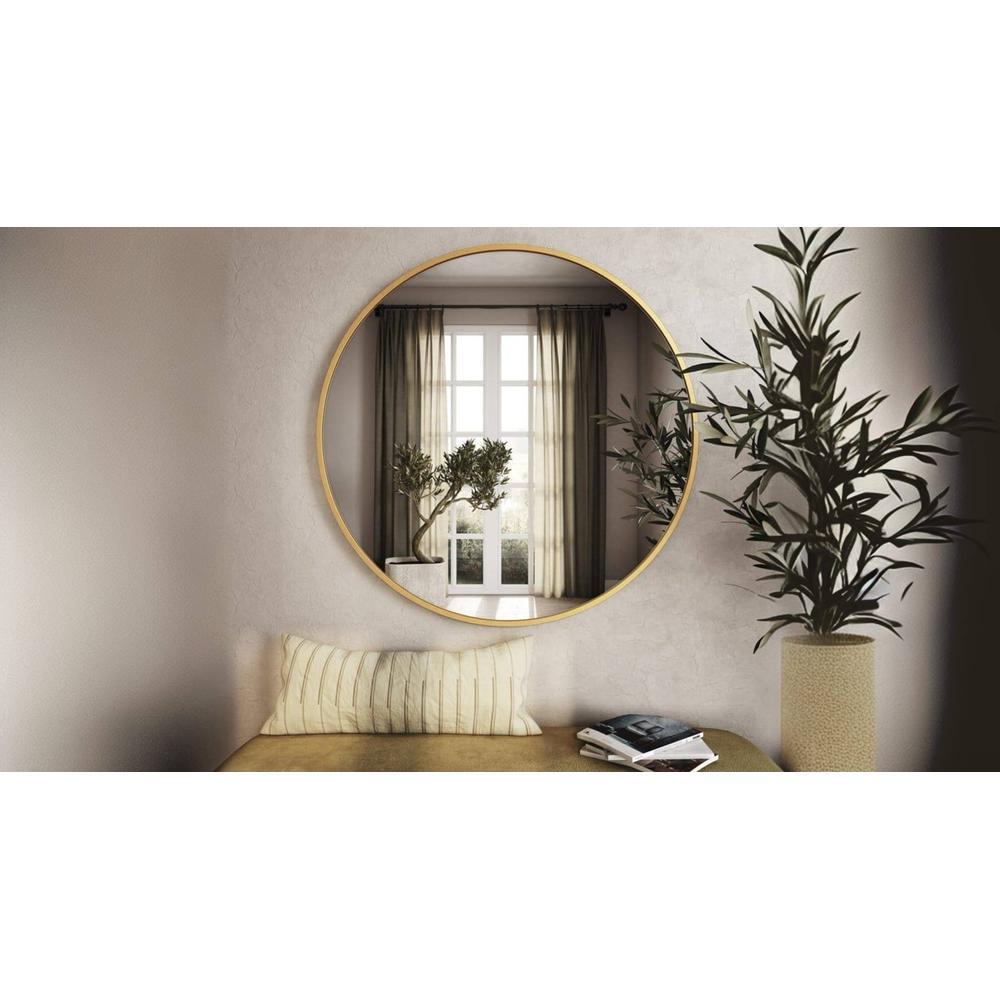 33″ Gold Round Mirror