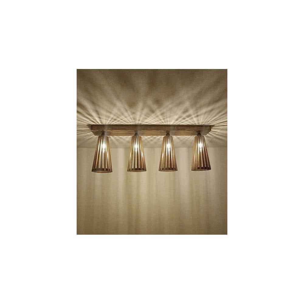Billet Brown Solid Wood Ceiling Light
