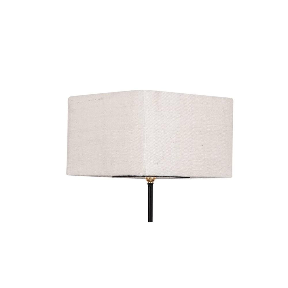 Earvin White Cotton Shade Floor Lamp