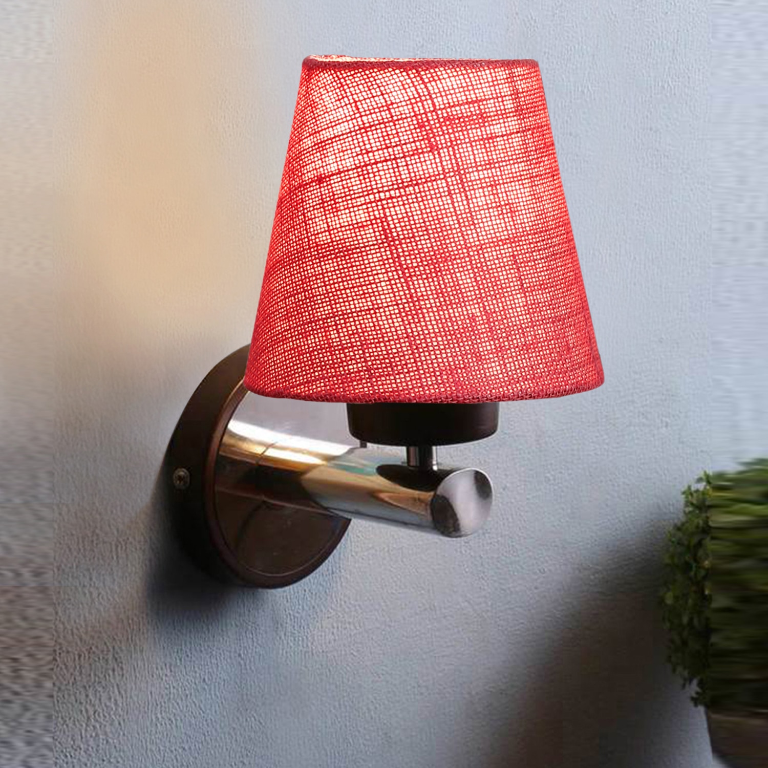 Devansh Metal Electric Wall Light in Pink Colour with Pink Shade Count of 1 Light - Devansh