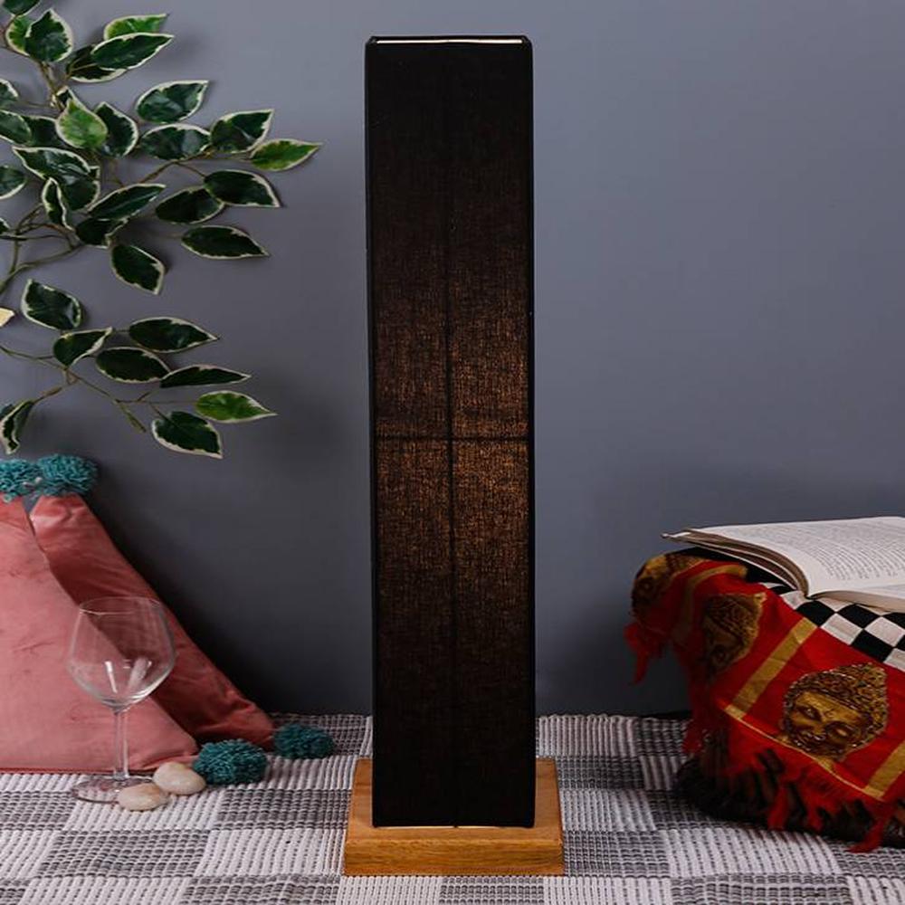 Jacques Black Cotton Shade Floor Lamp