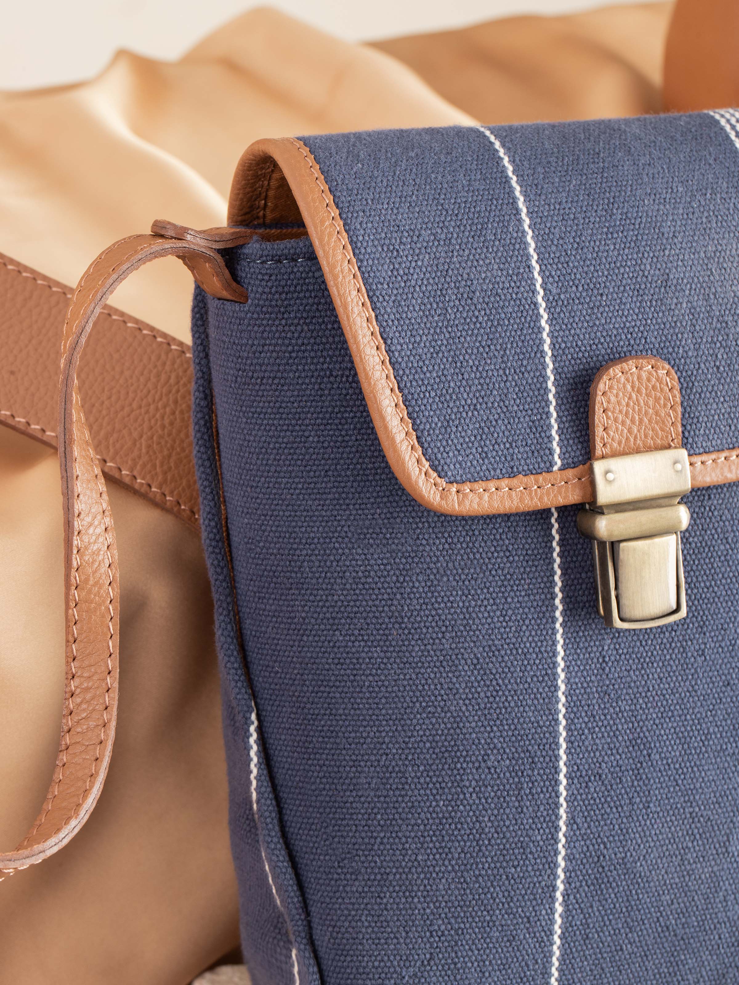 Blue Handloom Cotton Sling Bag