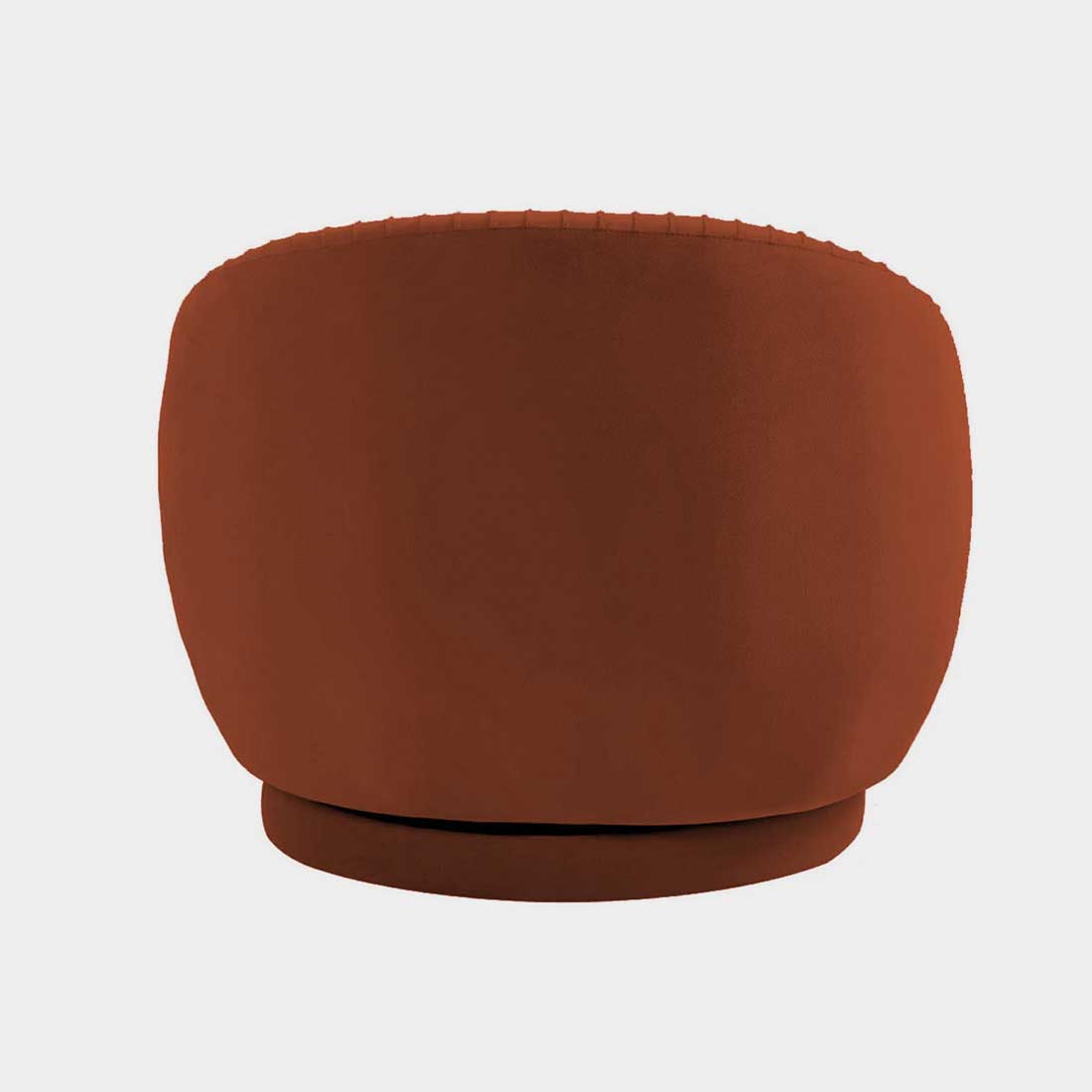 Lorna Swivel Solid Wood Round Chair in Brown Colour