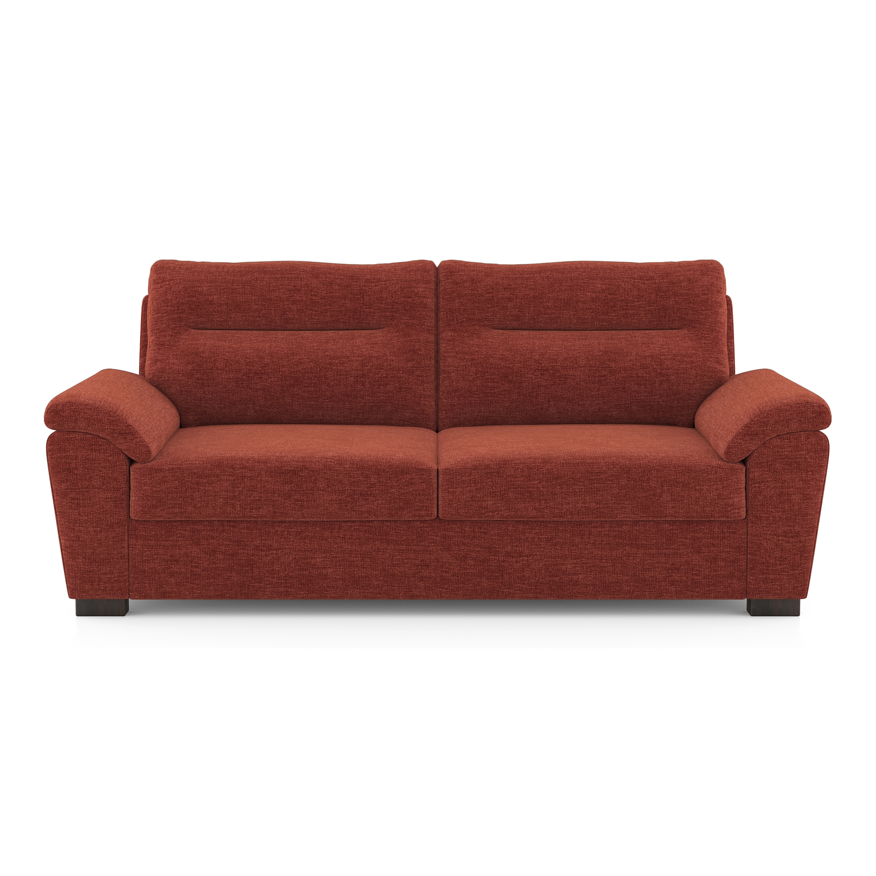 Adelaide Essential 3 Seater Fabric Sofa In Dark Coral