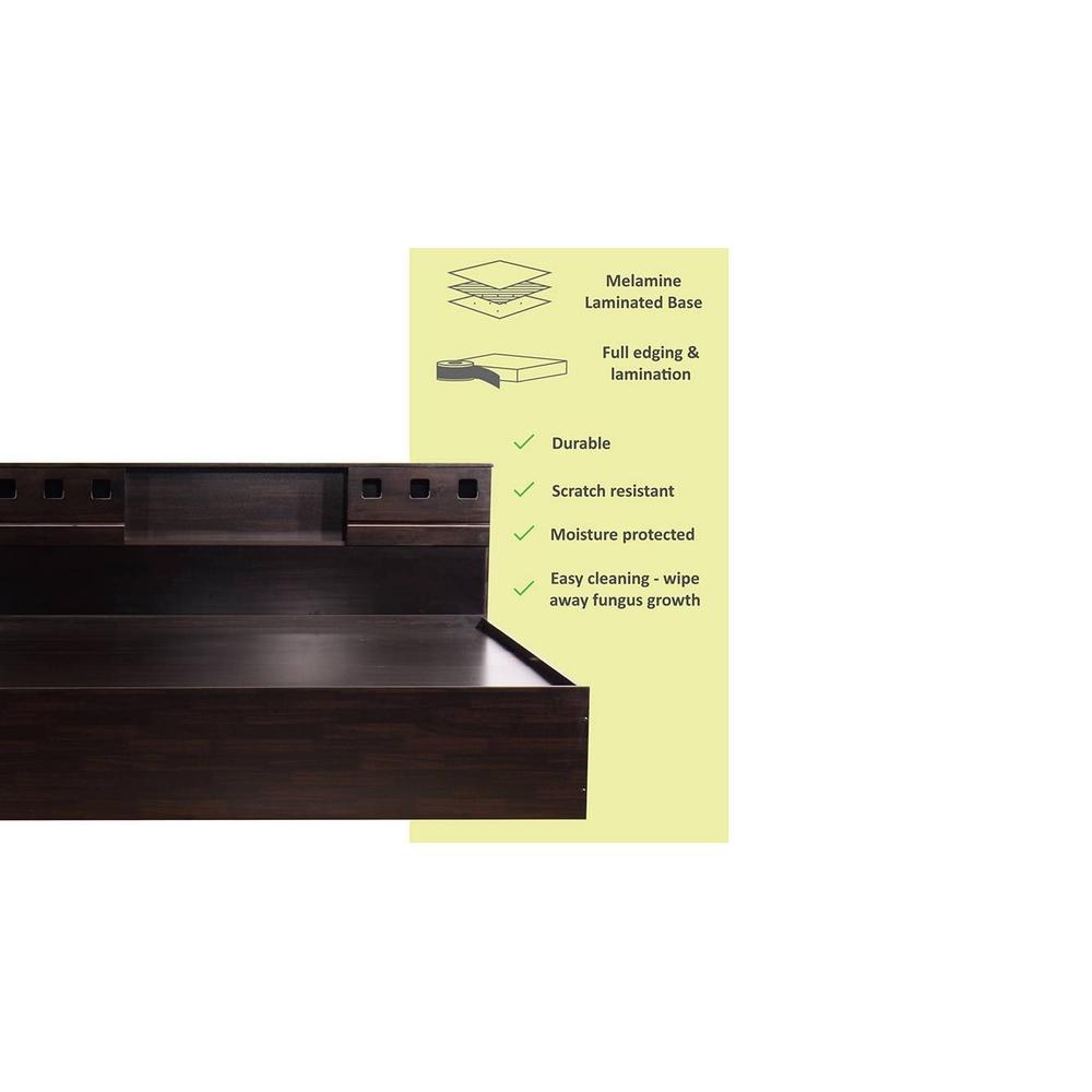 Melinoe Solid Wood King Size Drawer Storage Bed In Melamine Finish