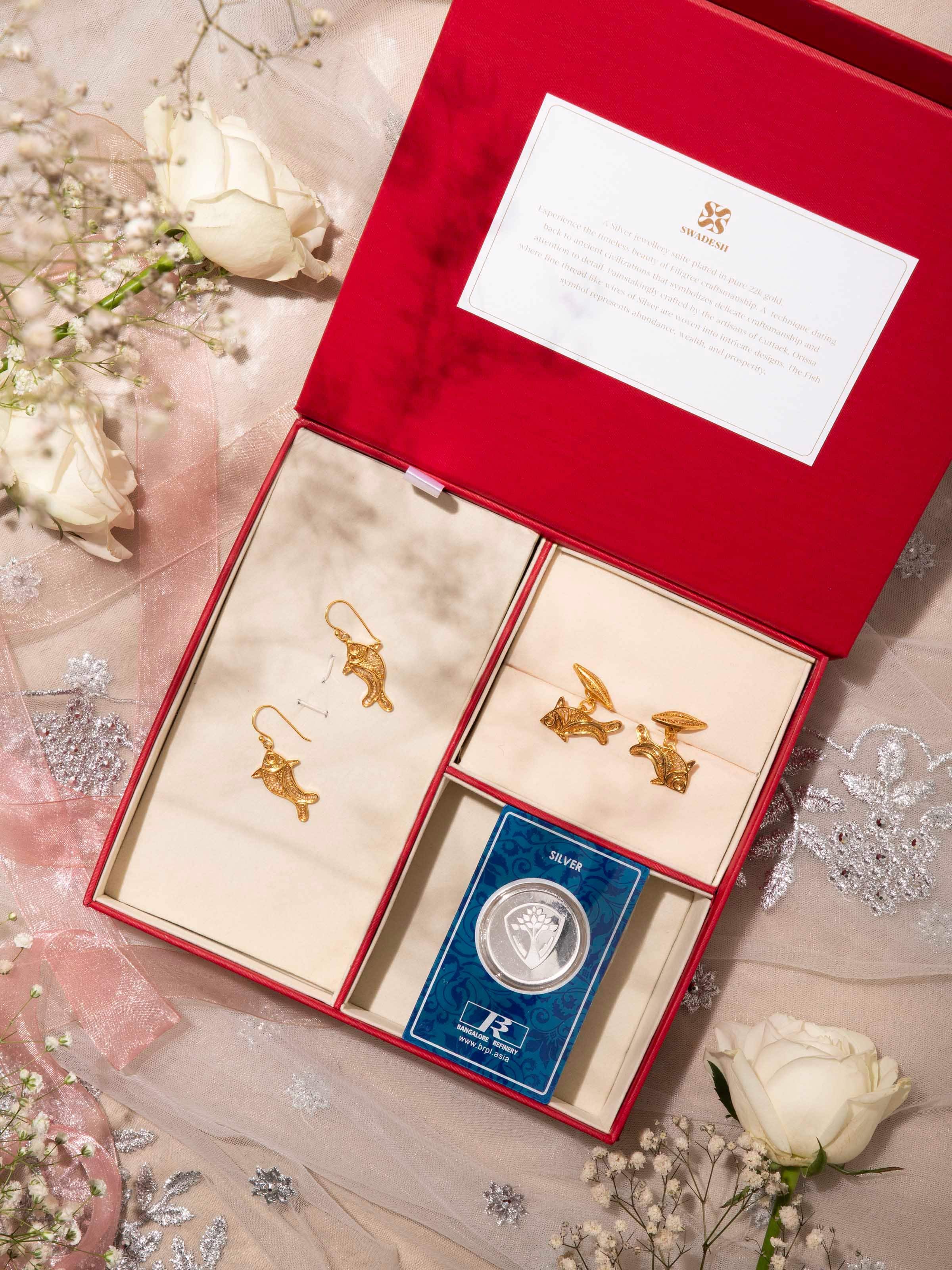 Silver Filigree Silver His Hers Gift Box