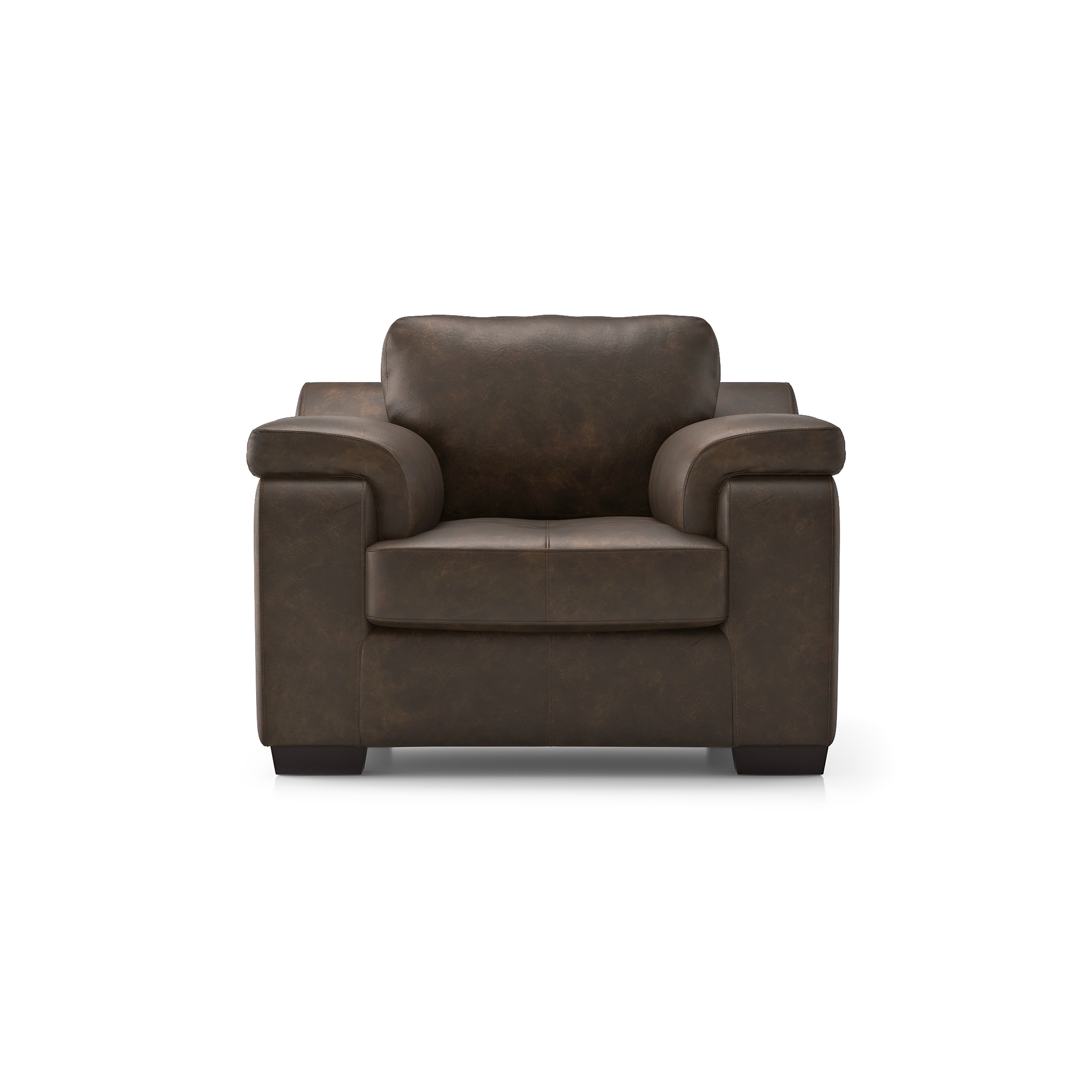 Trissino 1 Seater Luxury Italian Leather Sofa In French Roast