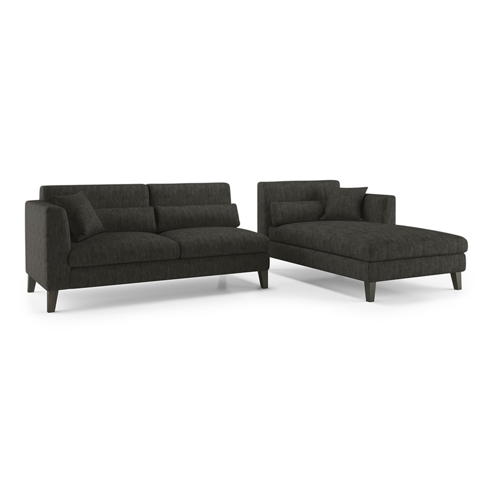 Lewis Sectional Sofa (Colour : Graphite Grey, Cushion : Hard, Seater : Right Aligned 3 Seater + Right Aligned Chaise)