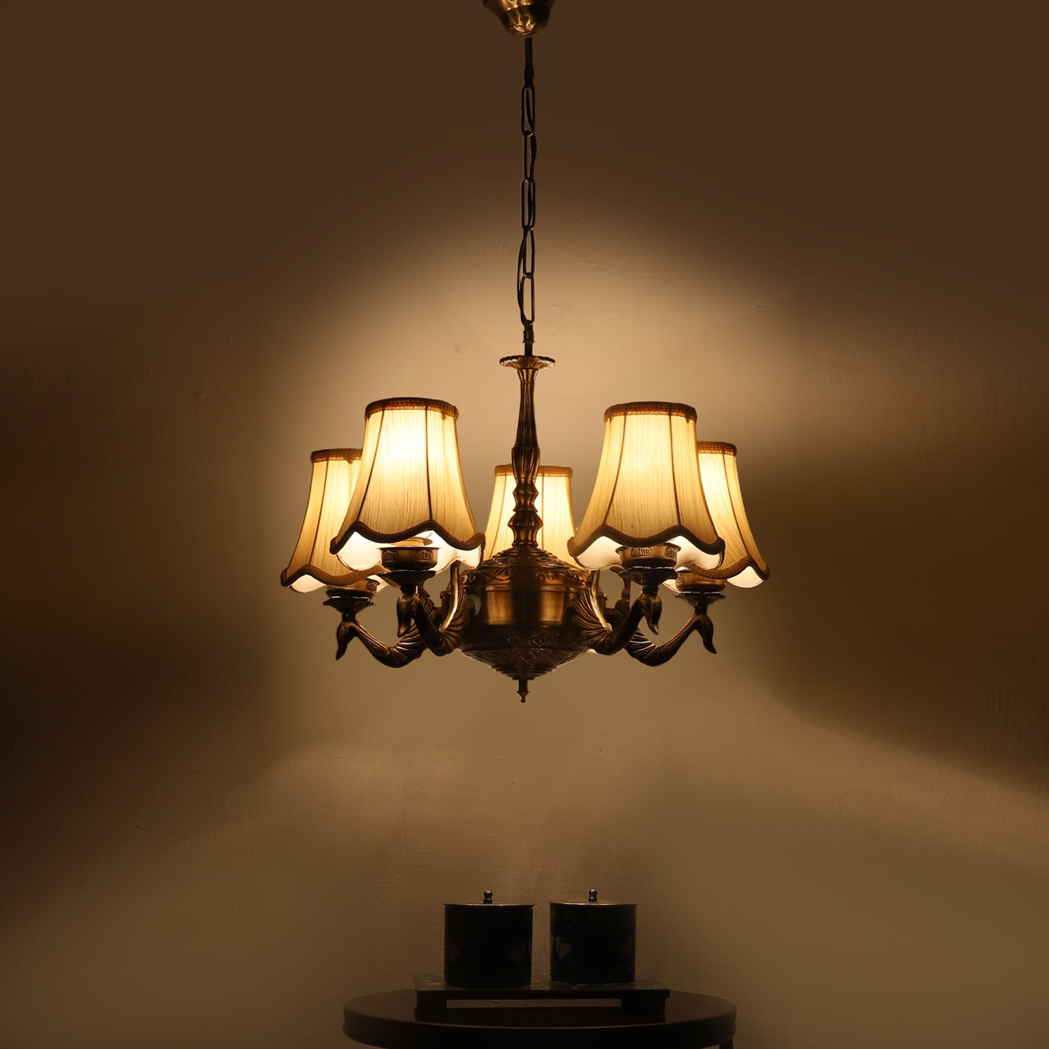 Devansh Gold Wall Mounted Lamp With Black Cotton Shade