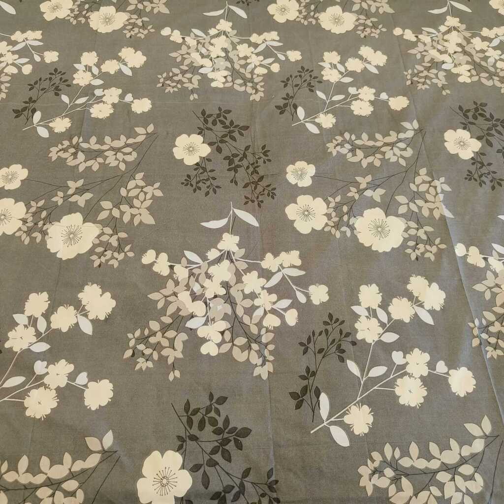 Dark Chocolate Floral 210 TC Mix Cotton Flat Single Bed Size Bedsheet With 1 Pillow Cover From Threads
