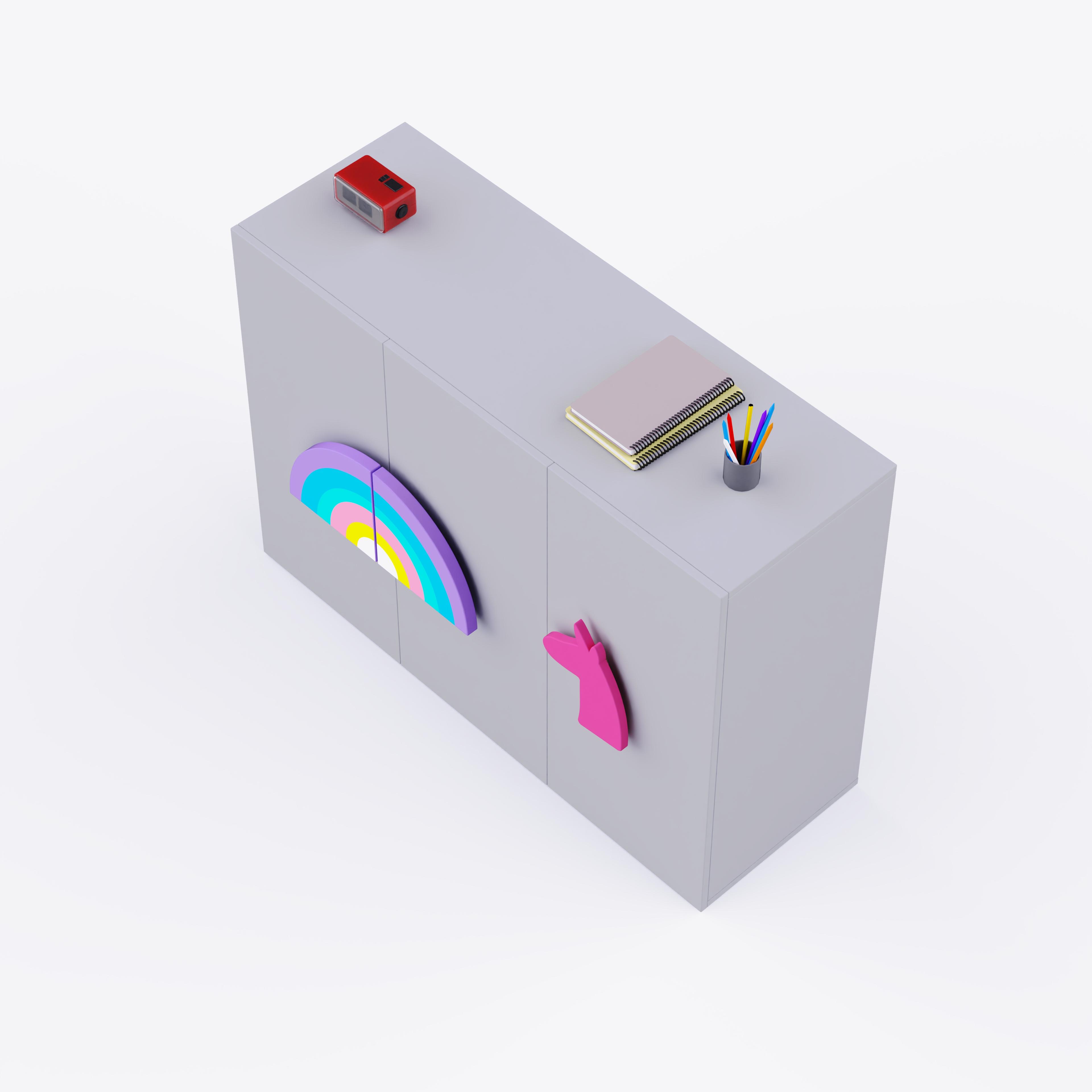 Unicorn'S Playground Cabinet Storage In Light Grey Colour
