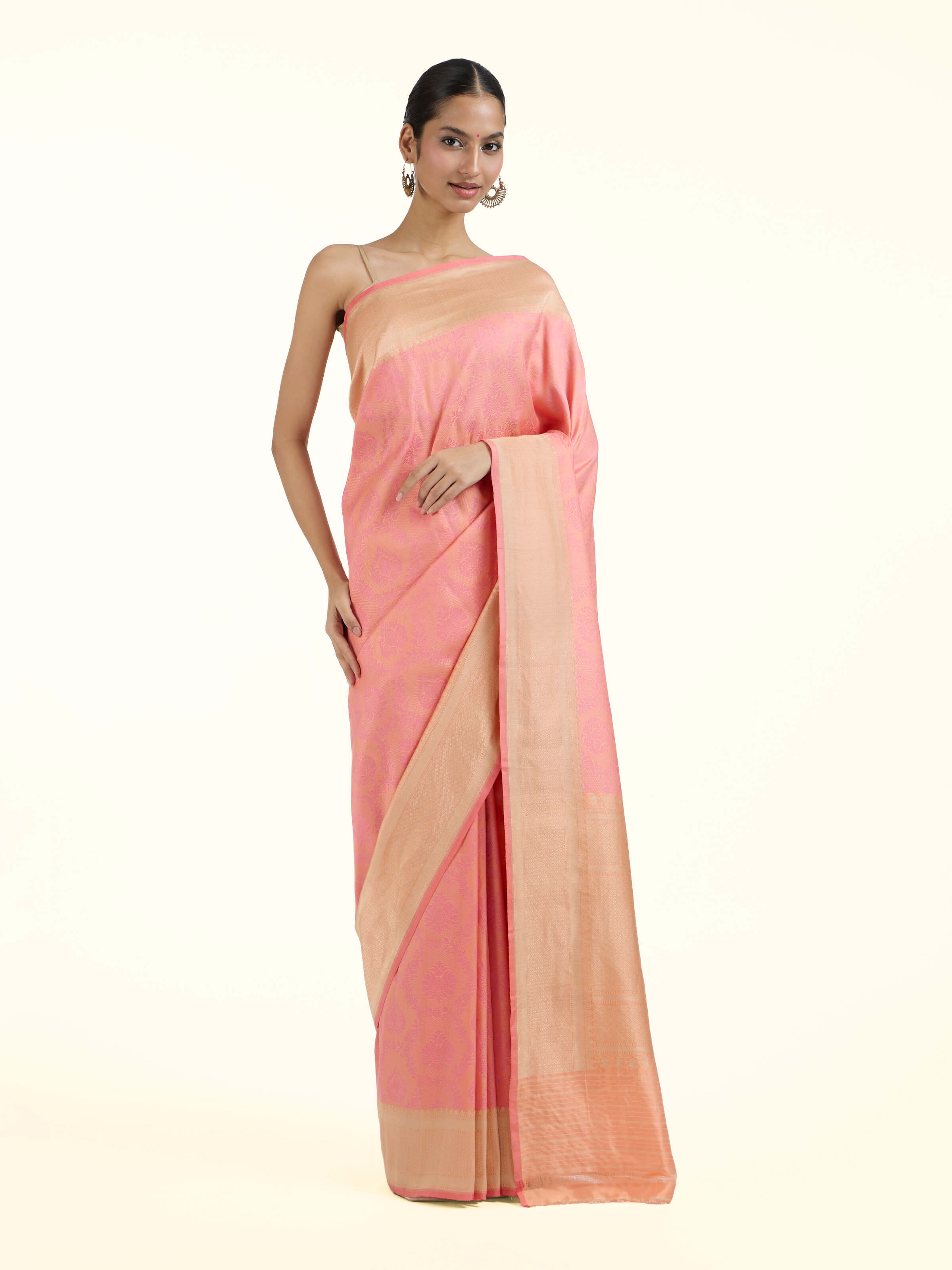 Pink Silk Banarasi Saree
