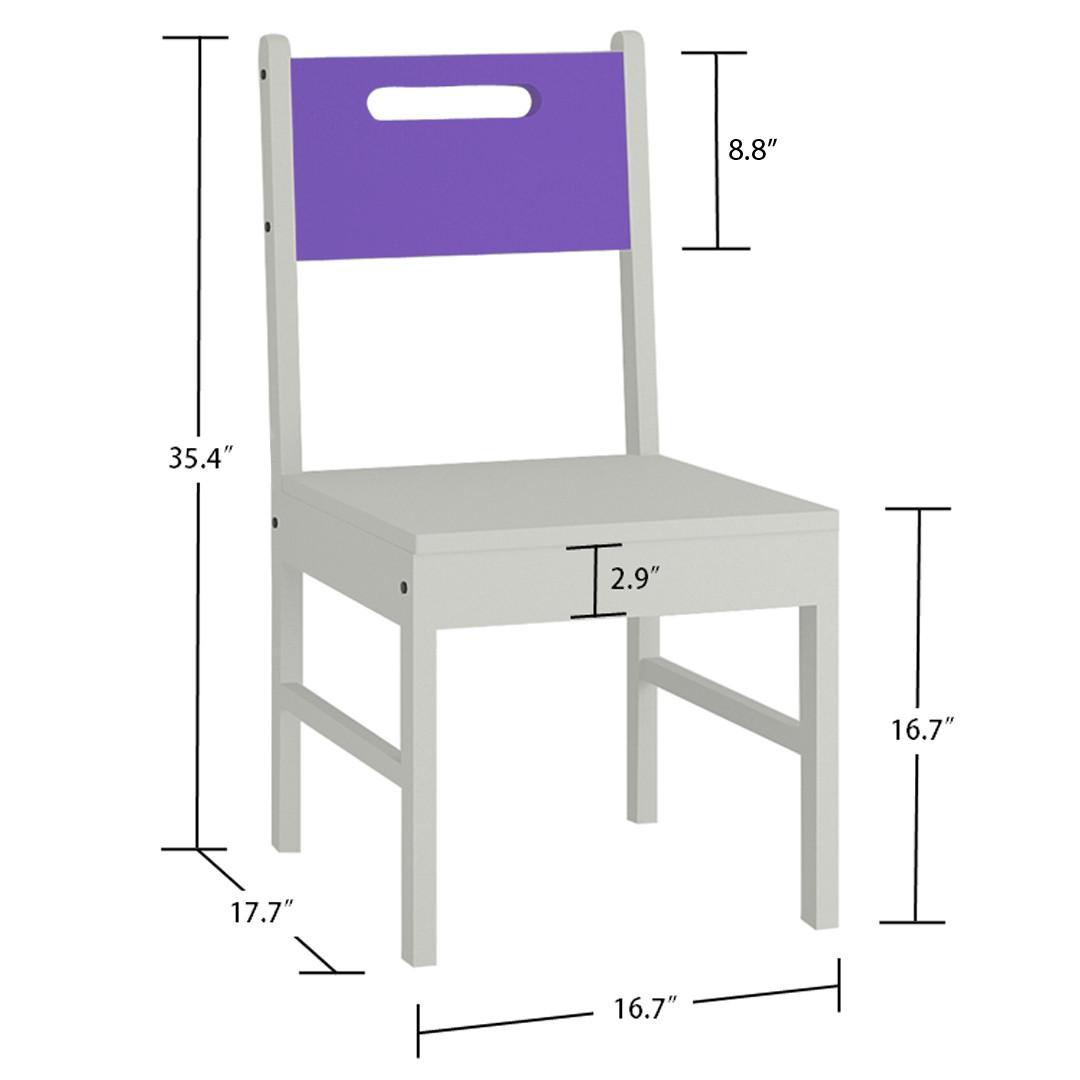 Celestia Kids Study Set with Desk Bookshelf and Wooden Chair in Lavender Purple Colour