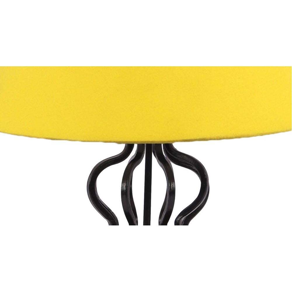 Lilah Yellow cotton Shade Iron Table Lamp