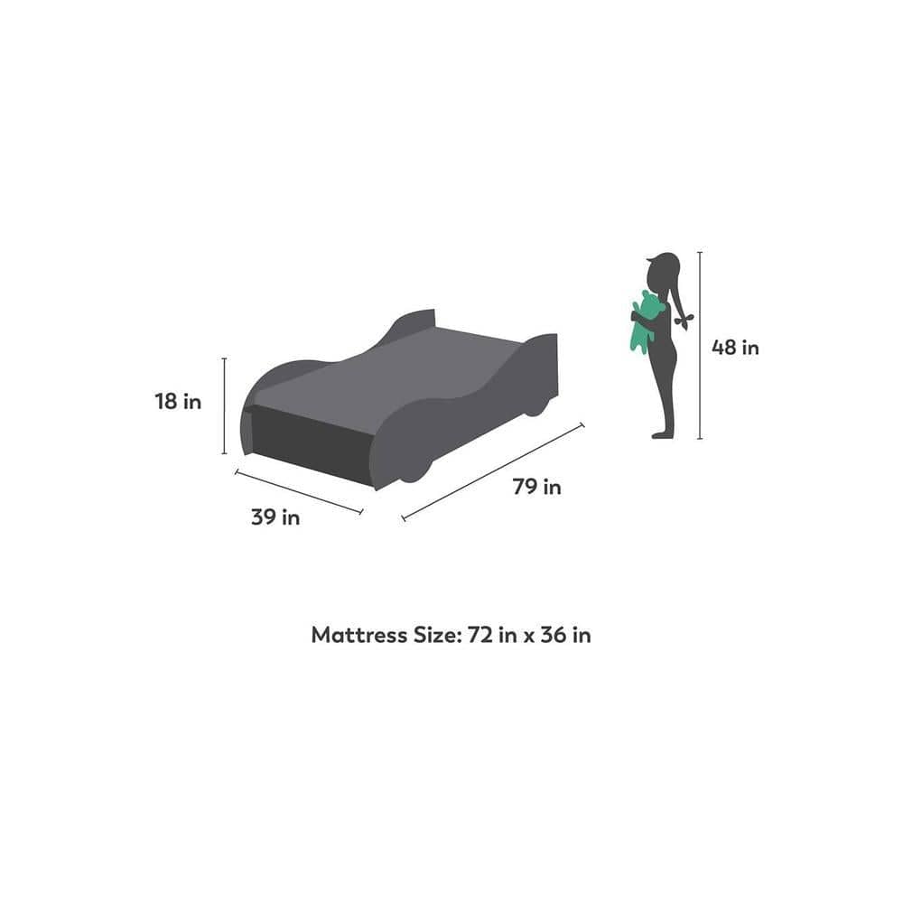 Gum Engineered Wood Open Storage Bed in Grey Colour