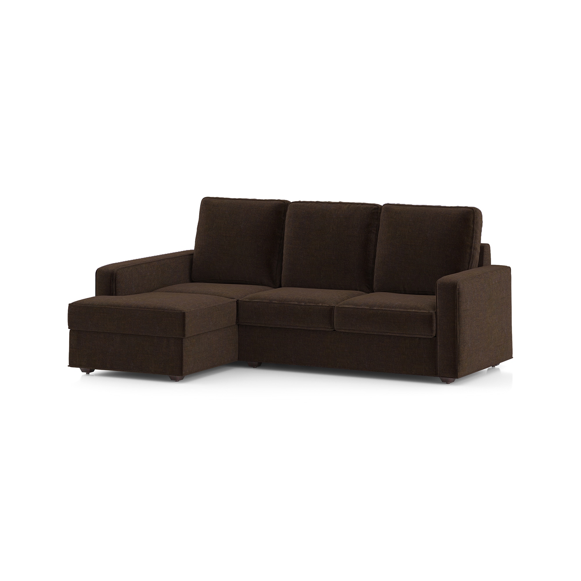 Apollo Sofa (Colour : Dark Earth, Cushion : Hard, Back Type : High Back, Seating Capacity : Left Aligned 2 Seater + Left Aligned Chaise + Ottoman)