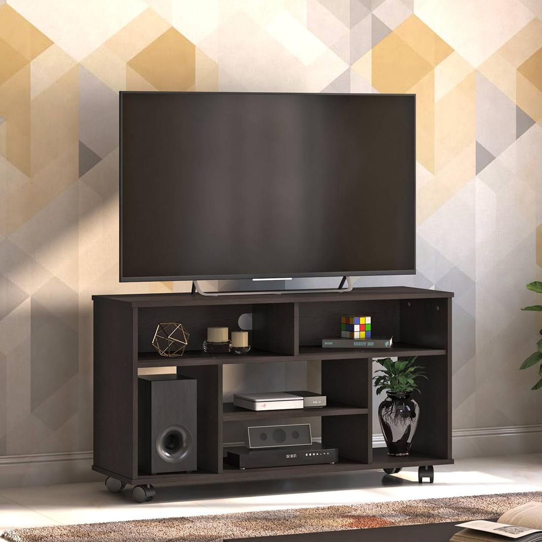 Ian Engineered Wood Free Standing TV Unit in Dark Wenge Finish