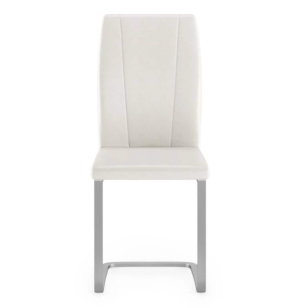 Seneca Metal Dining Chair Set Of 2 In White Finish