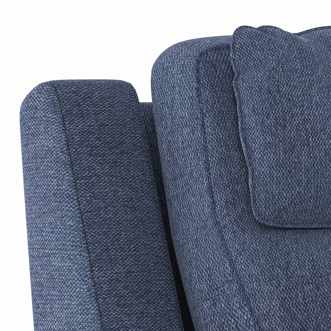 Emila Fabric Three Seater Motorized Recliner in Blue Colour