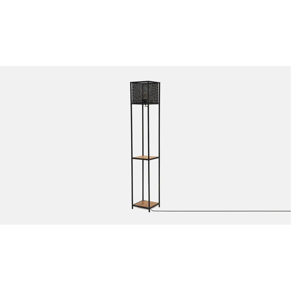 Ansen Black Floor Lamp With Black Metal Base