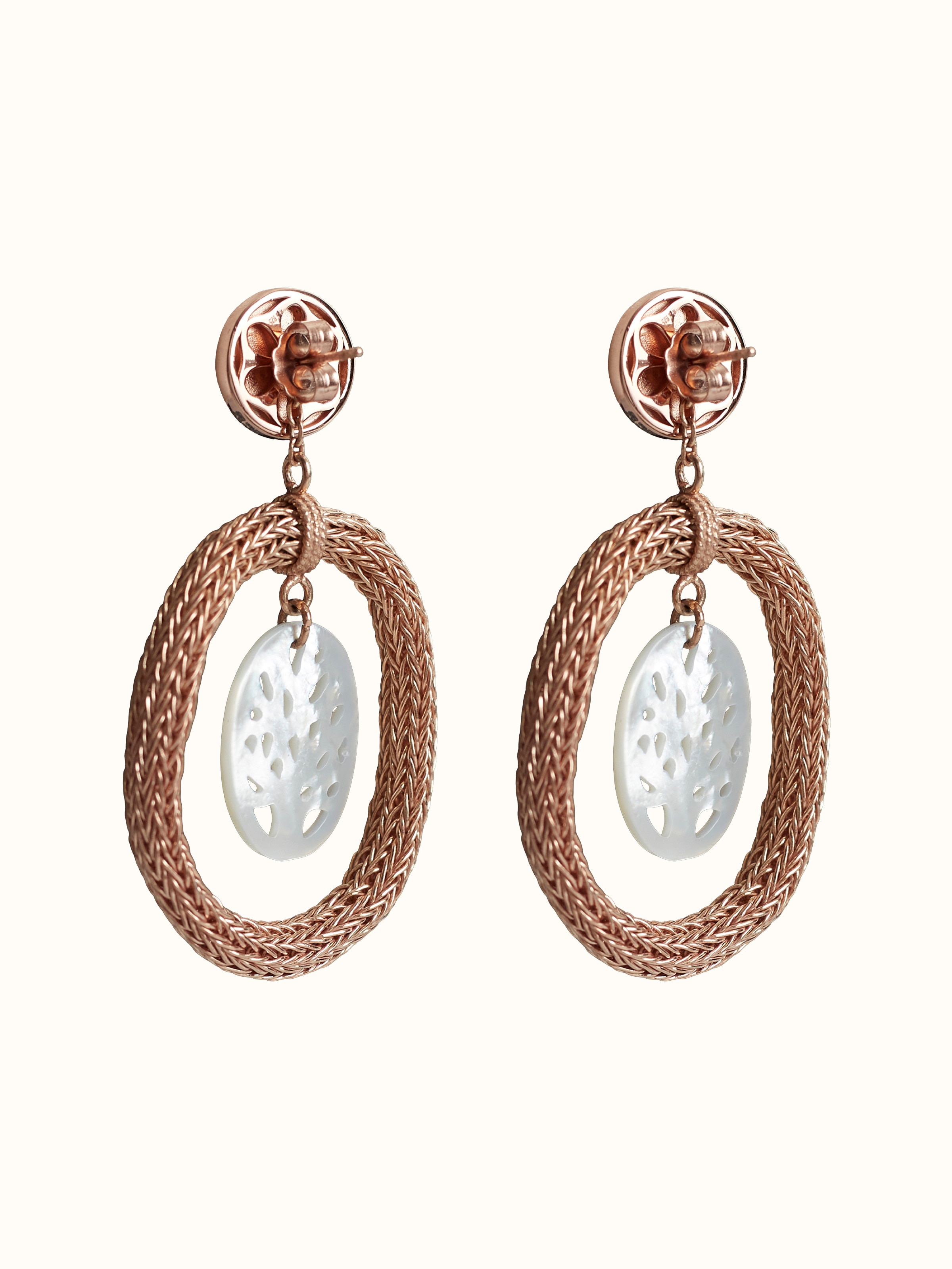 Back view of Handmade Chain Silver Drop Earrings