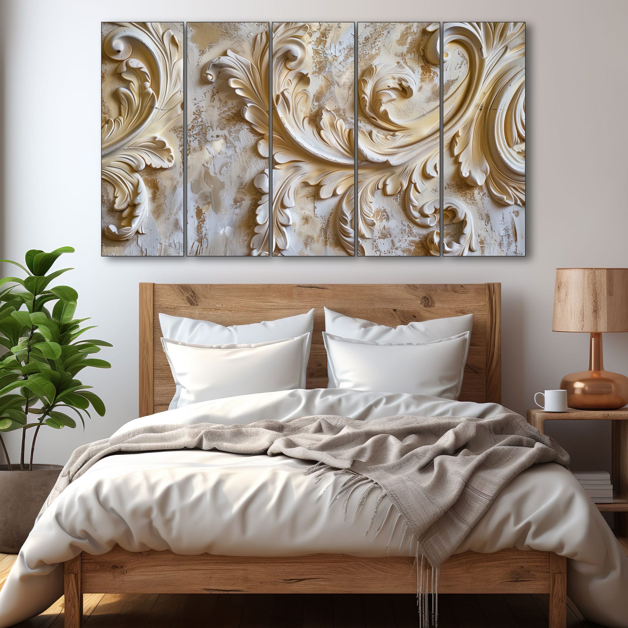 The Castle Decor Abstract Art Wall Painting Wooden Framed Digital Painting 27x48 Inch (Style 25) - The Castle Decor