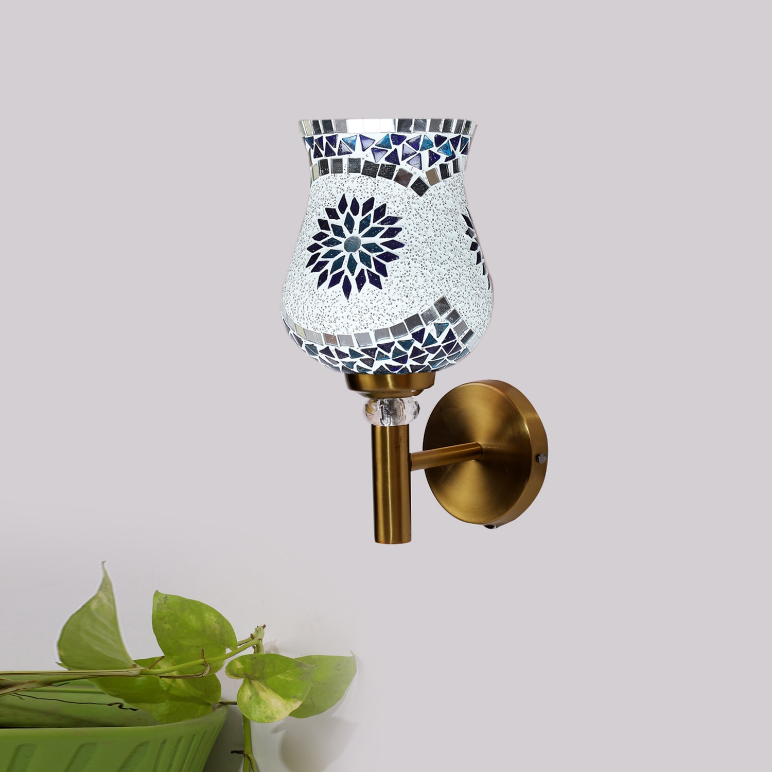 Devansh Metal Electric Wall Light in Gold Colour with Multi Shade Count of 1 Light - Devansh