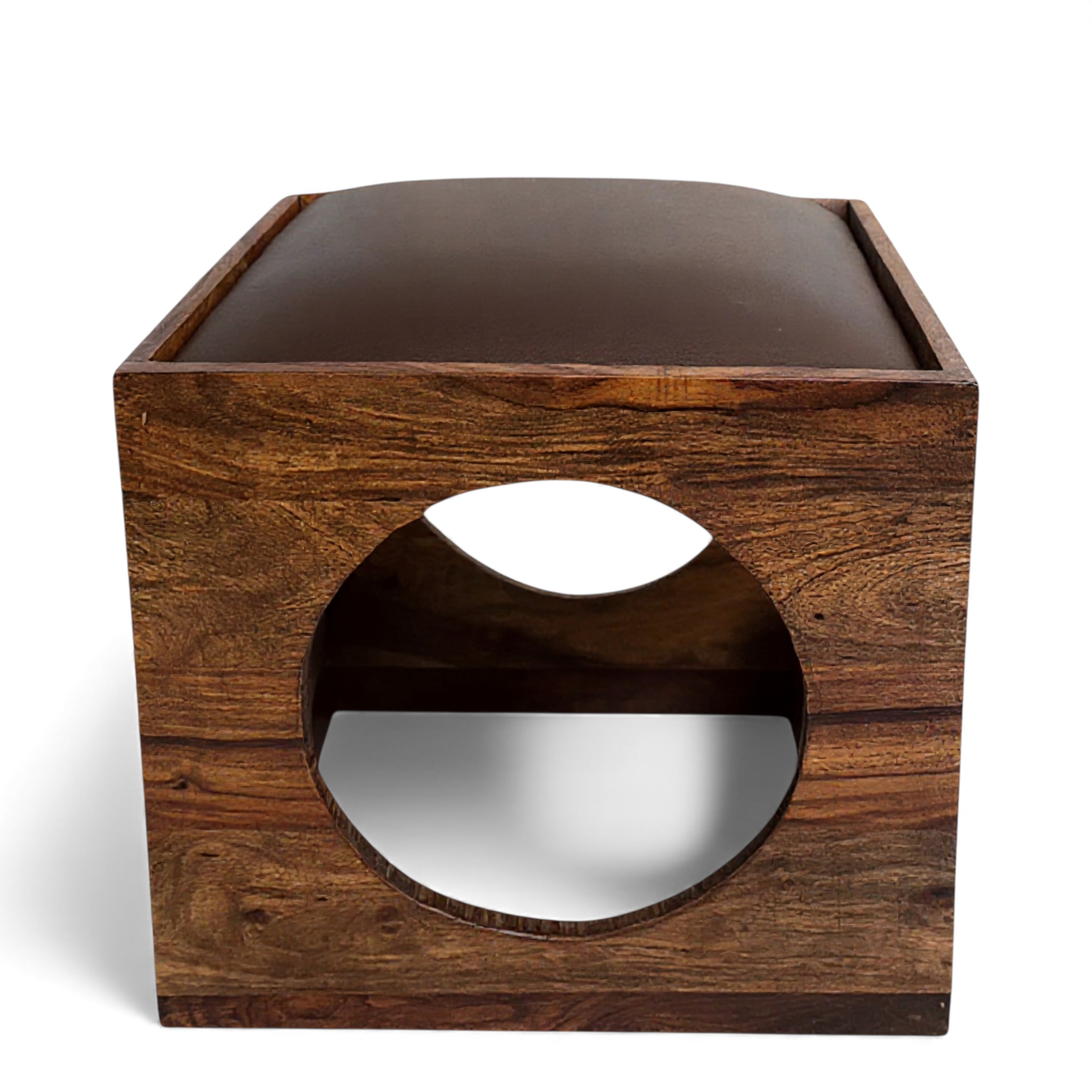 Nordic Sheesham Wood Accent Coffee Table Set With 4 Stools In Provisional Teak Finish