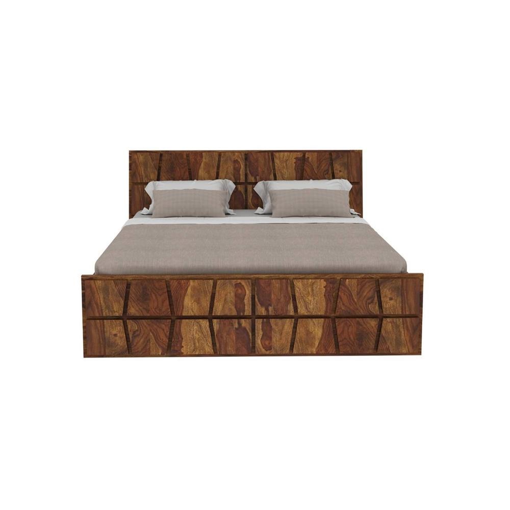 Meighen Platform Queen Size Storage Bed In Brown Finish