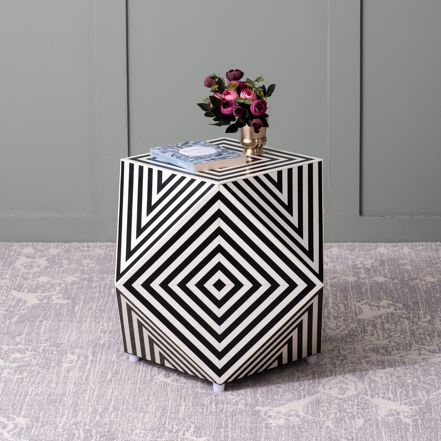 Handcrafted Bone Inlay Side Table - Nestroots