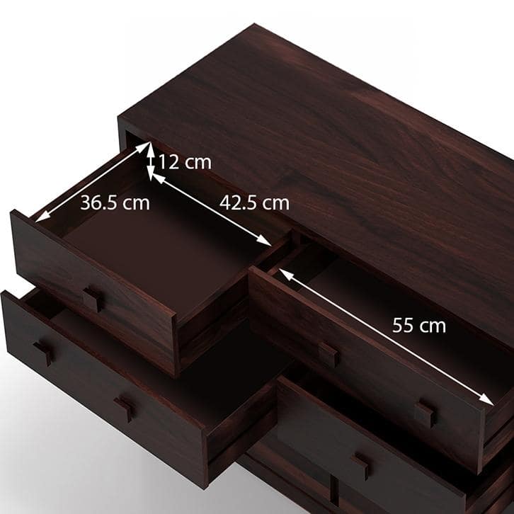 Magellan 8 Solid Wood Chest of 8 Drawers in Mahogany Finish