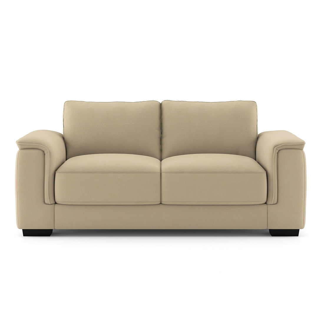 Miles 2 Seater Leatherette Sofa In Cream Leathrette