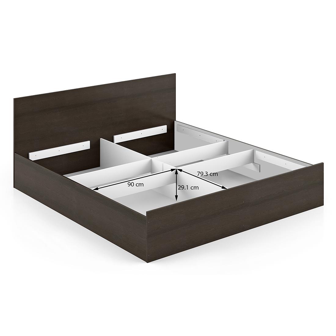 Wren Engineered Wood King Size Box Storage Bed In Dark Wenge Finish