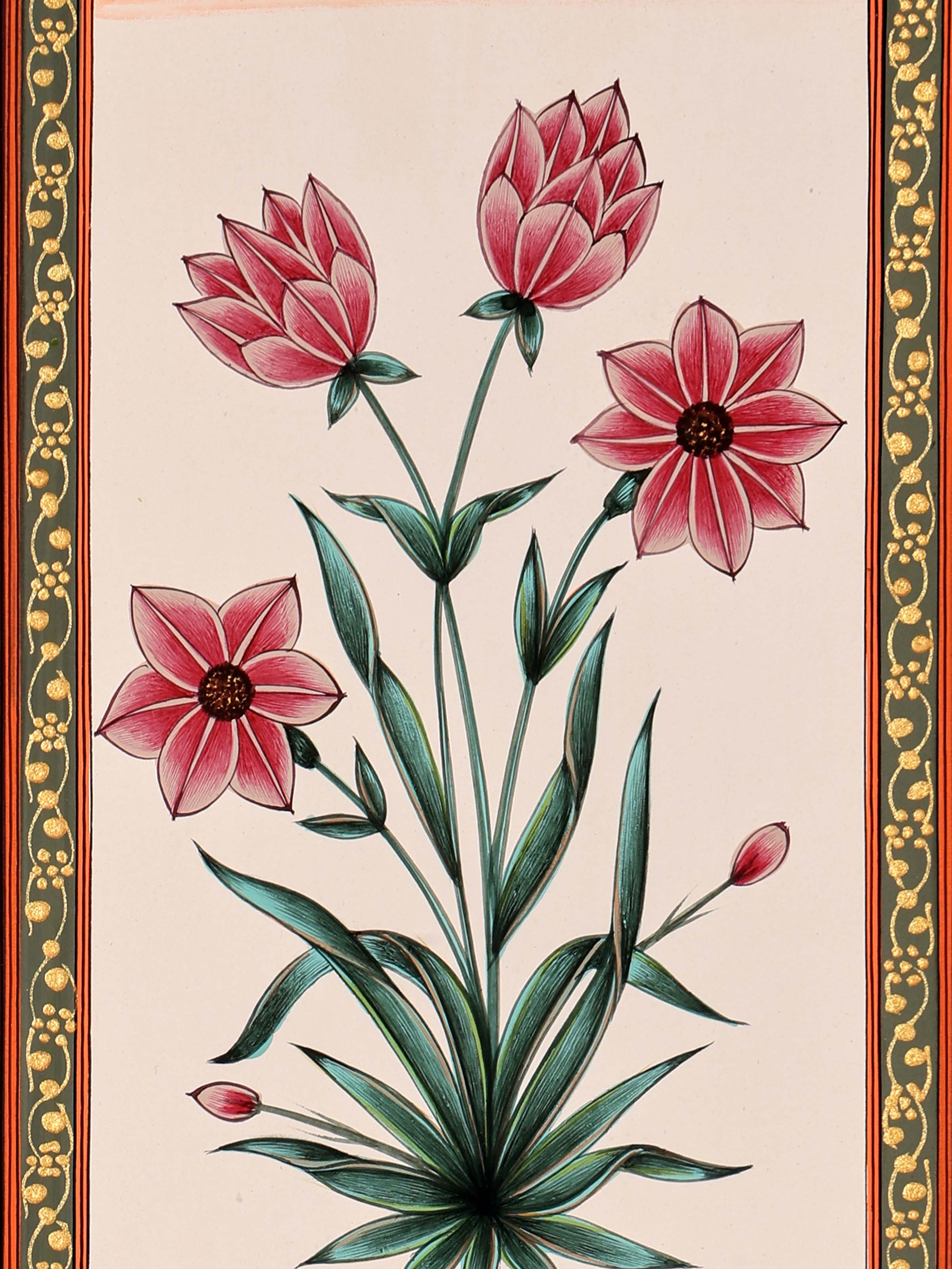 Cosmos Floral Boarder Miniature Painting
