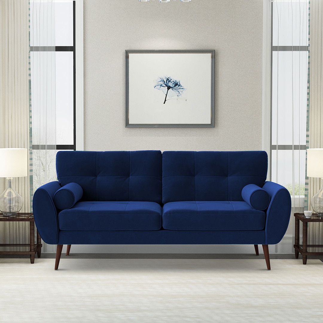 Faro Velvet 3 Seater Sofa in Navy Blue Colour