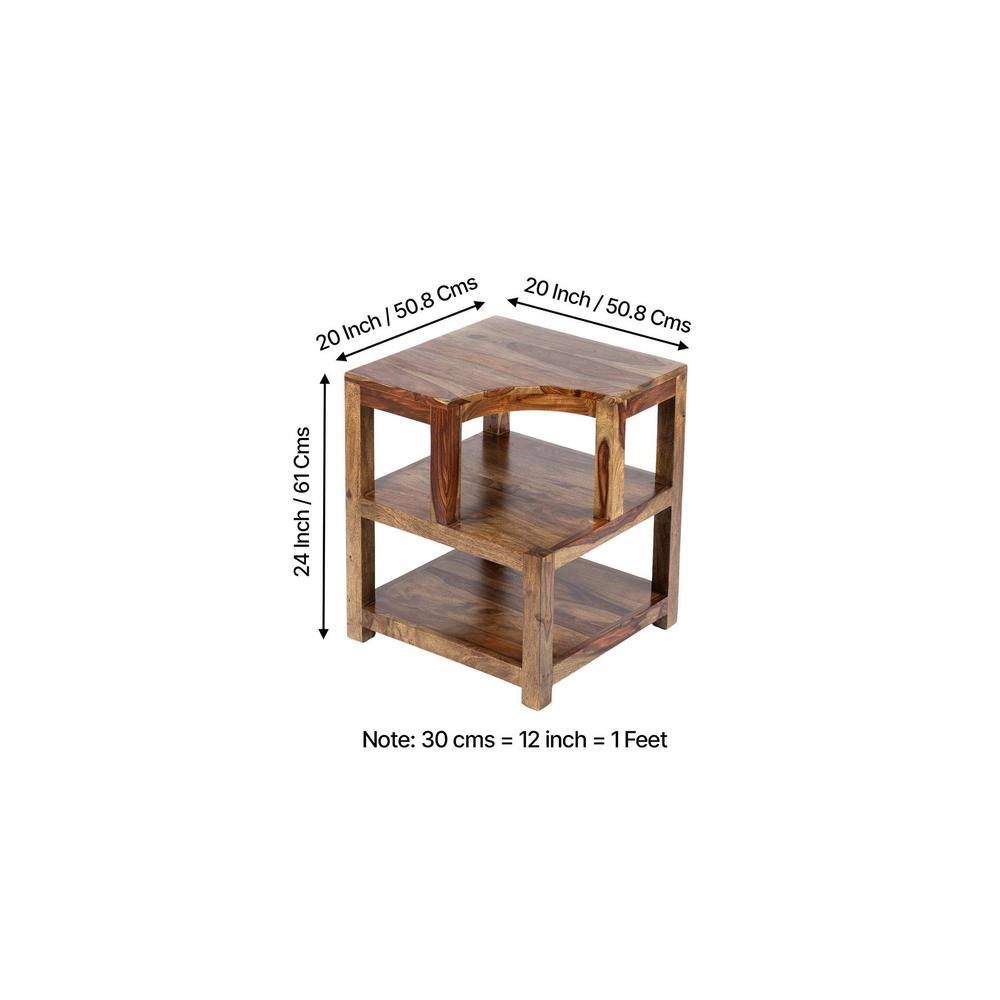 Aural Bedside Table - Teak Finish