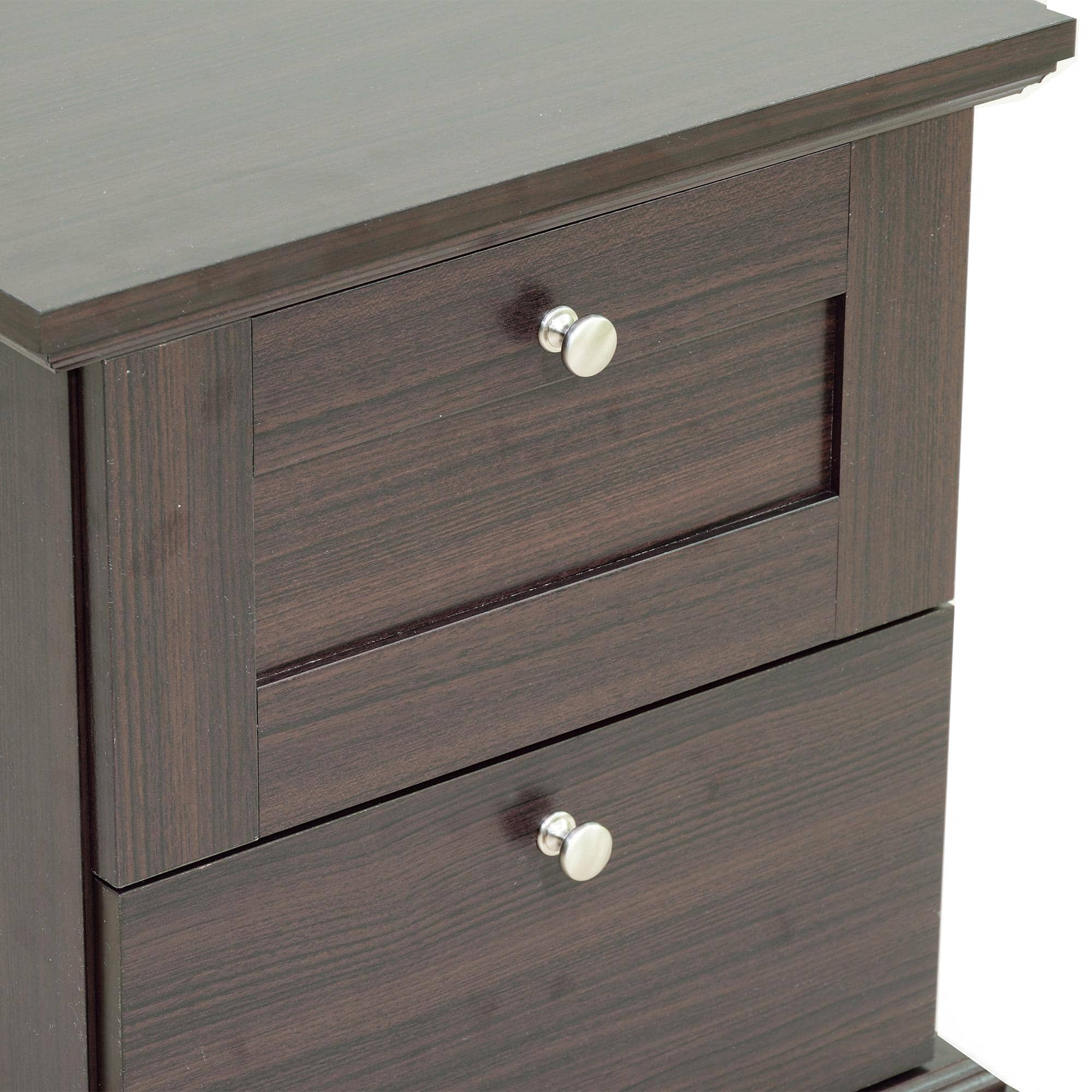 Taro Engineered Wood Bedside Table In Walnut Finish