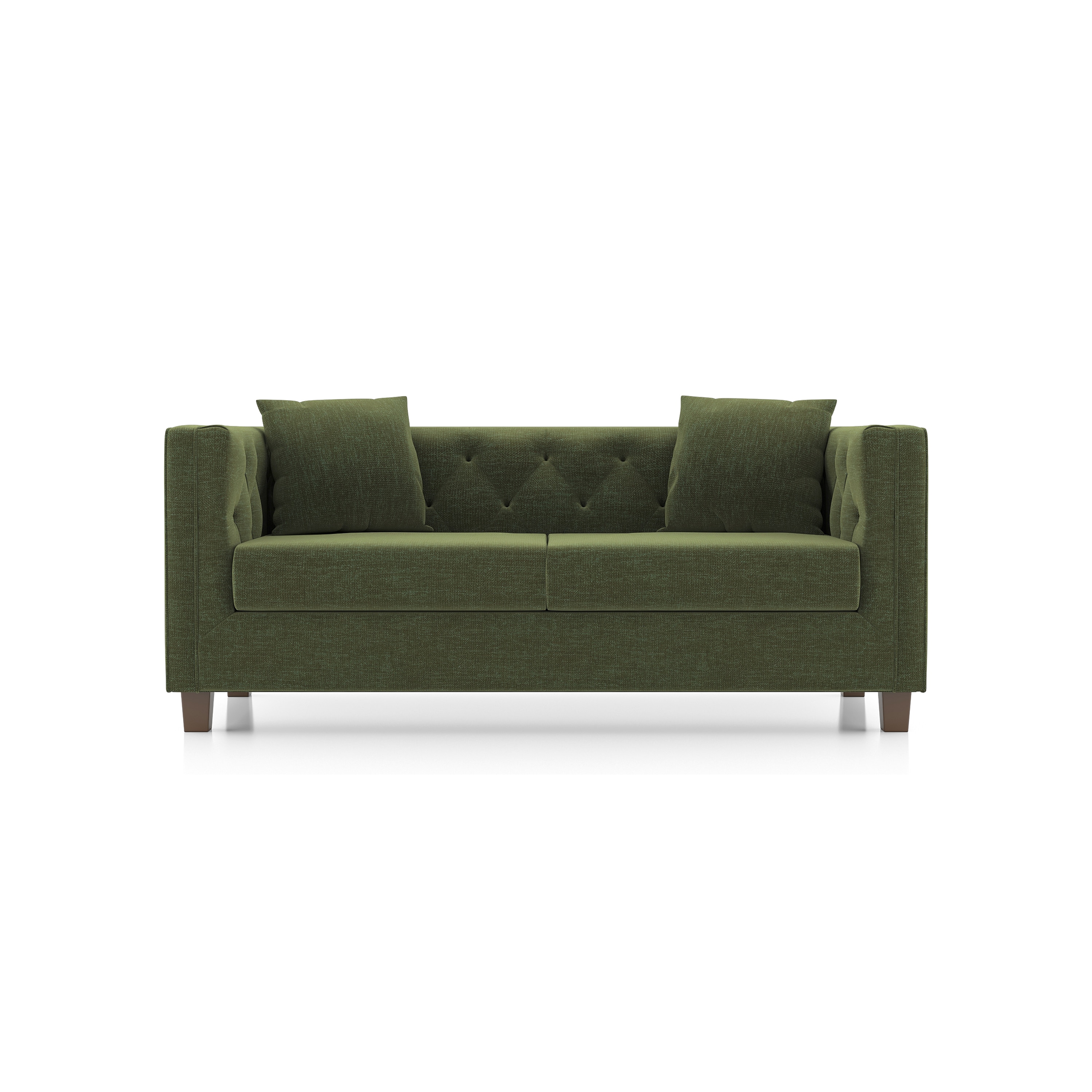 Windsor 2 Seater Fabric Sofa (Colour: Moss Green)