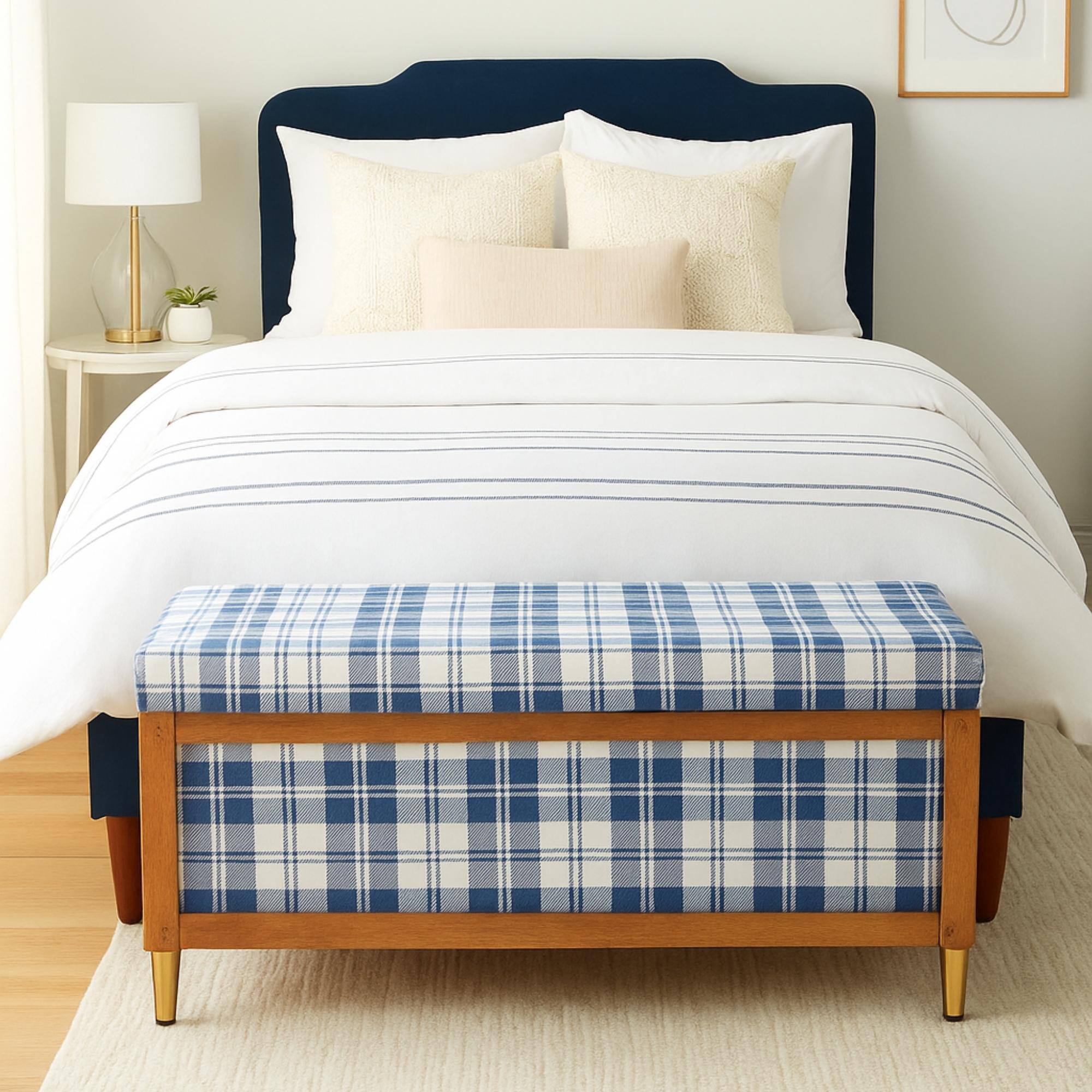 Harper Trunk In Blue Checks