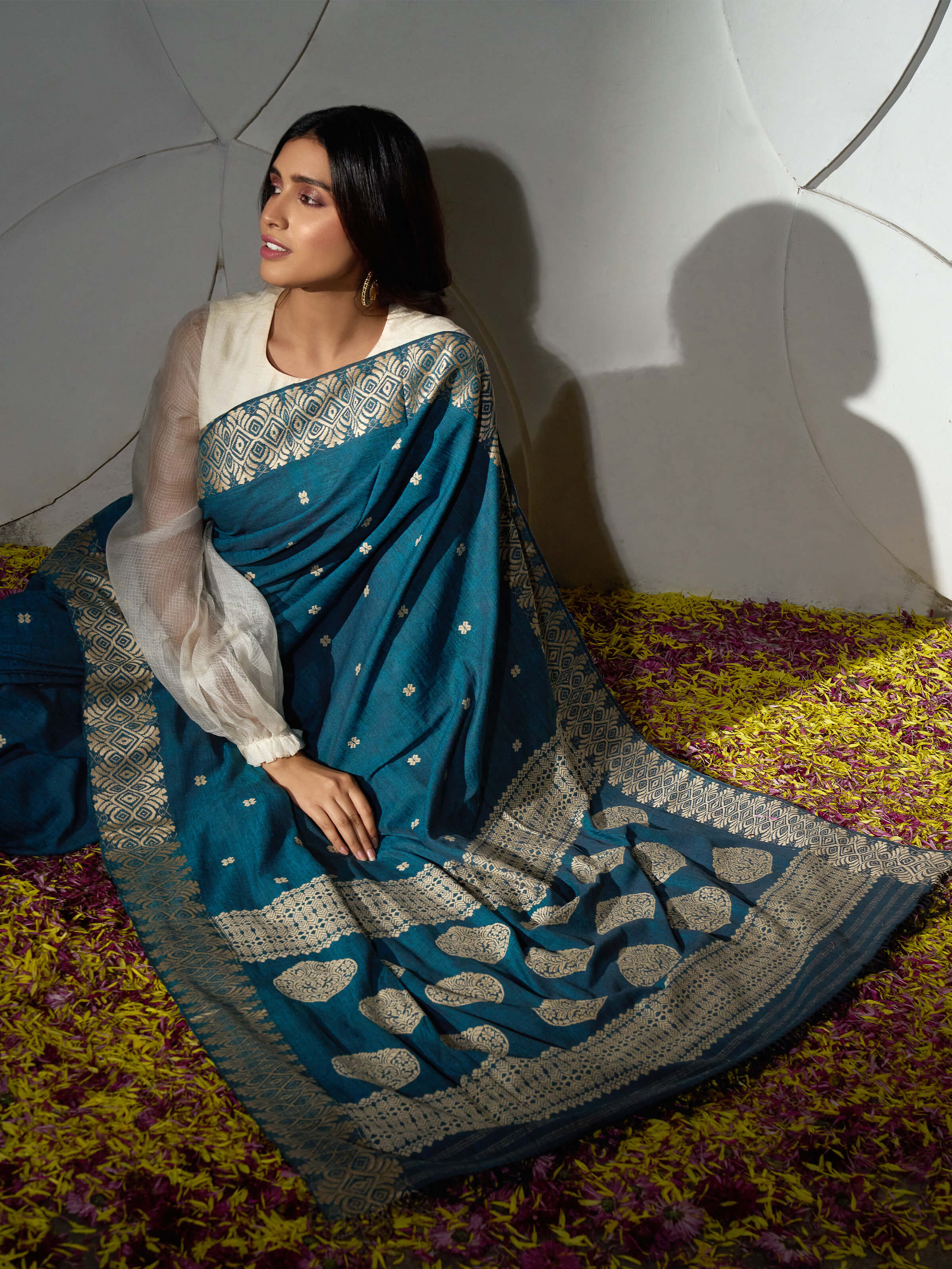 Indigo Eri Silk Saree